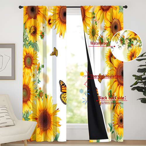 2024 New Product Full Blackout Film 3D Digital Printing Personalized Curtains Overseas Warehouse Dropshipping Cross-border Curtains