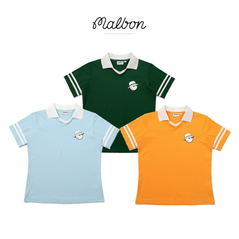 25 Spring and Summer Korean Golf Women's Short-Sleeved T-Shirt Sports Ice Silk Quick-Drying V-Neck Breathable Polo Shirt