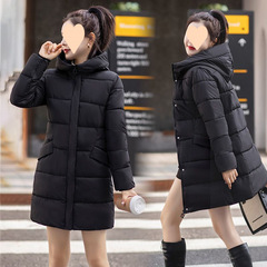 New down cotton jacket for women in winter medium-length cotton jacket with hooded thickened warm off-season outerwear cotton jacket for women trendy