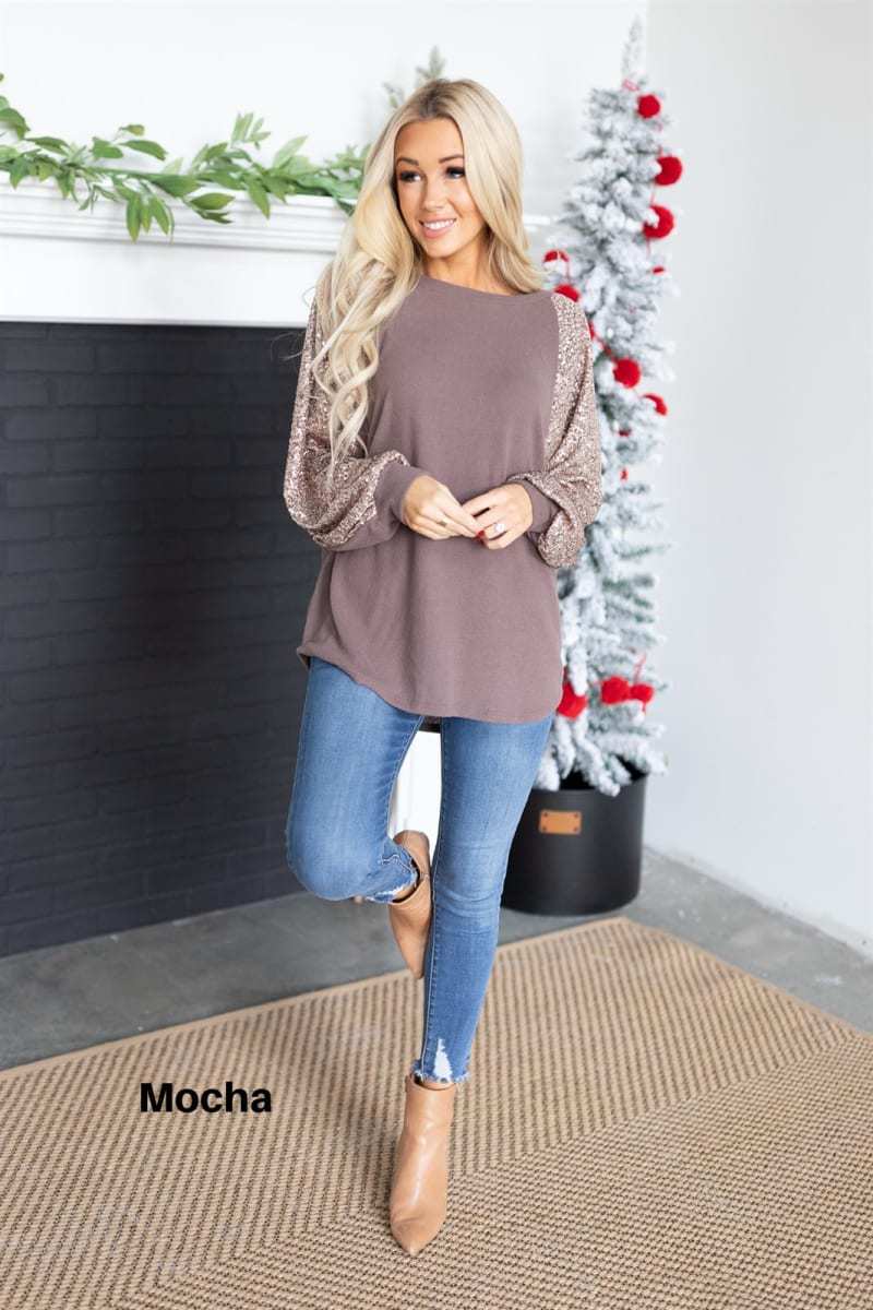 Women'S Gender Fashion Solid Color Polyester Round Neck Long Sleeve Batwing Sleeve Sequins Hoodie