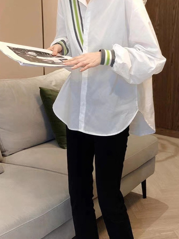 白色衬衫女长袖设计感时尚洋气休闲别致上衣2025年秋季新款欧洲站|undefined