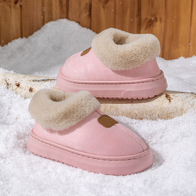 冬季雪地靴加绒厚底EVA踩屎感居家保暖防臭外穿加绒防滑防水棉鞋|undefined