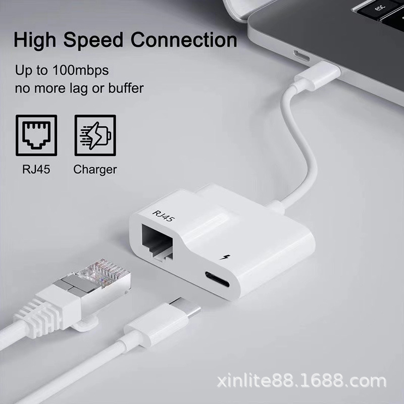 Suitable for Huawei Mobile Phone and computer connected to Network cable Ethernet converter type-c to RJ45 Network card Adapter Suitable for Huawei Mobile Phone and computer connected to Network cable Ethernet converter type-c to RJ45 Network card Adapter