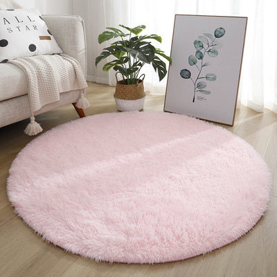 Nordic ins white round carpet chair floor mat solid color blanket bedroom girl room bedside blanket plush