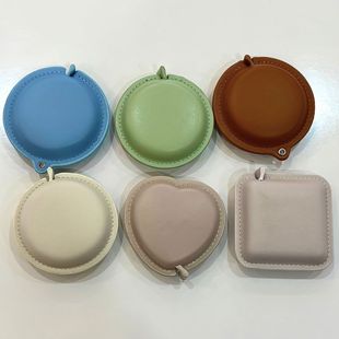 Pu Leather Tape Measure Square Round Factory Simple Measuring Ruler Mini Body Tape Measure Household Portable Ruler