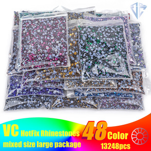 Weichen Large Bag Ss6-Ss30 Mixed Size Rubber Bottom Rhinestone with Glitter Nail Art Jewelry Nail Mobile Phone Accessories