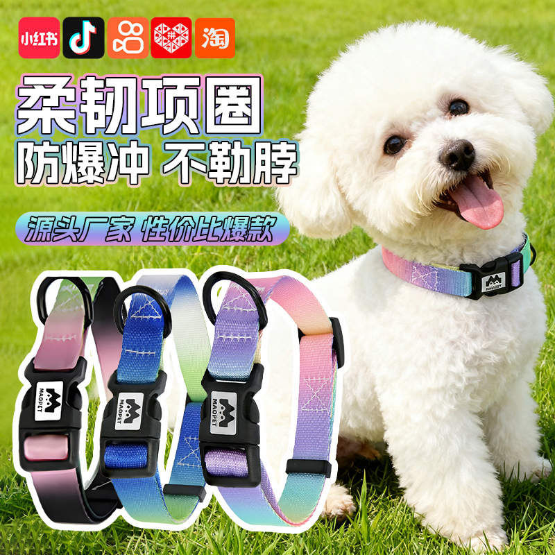 跨境宠物项圈牵引绳套装新款猫咪项链可爱项圈狗专用狗狗围脖批发