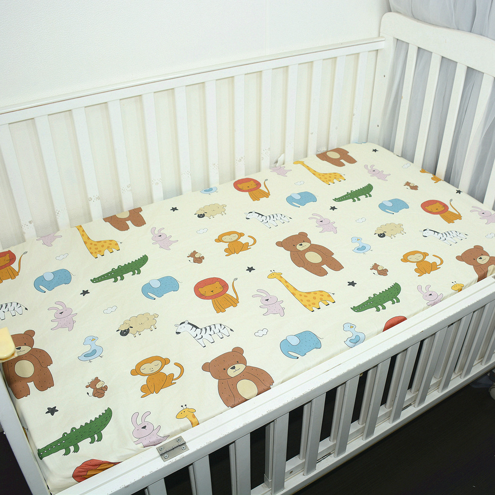 Cotton baby fitted sheet children's stitching bed breathable bed sheet fitted sheet kindergarten baby non-slip mattress cover wholesale