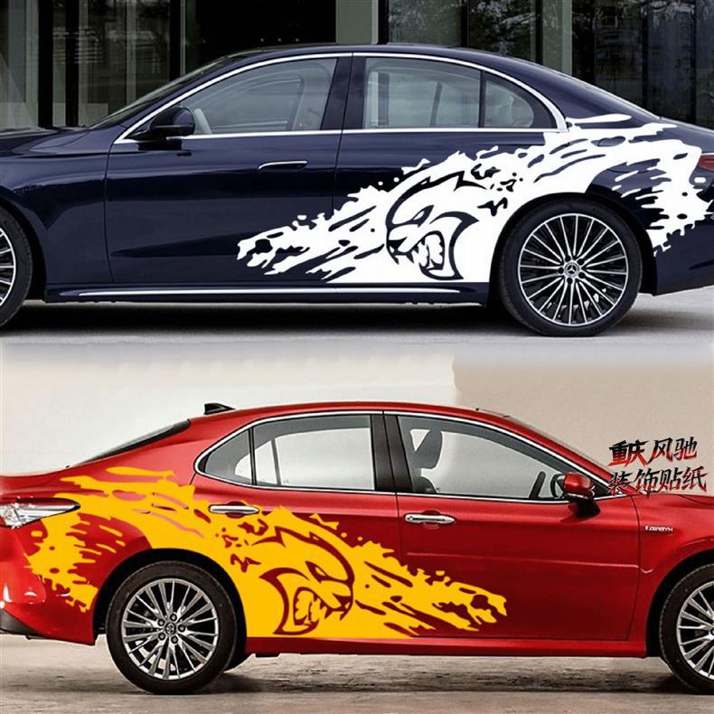 C60 universal model, Hellcat sticker, body decal, side skirt stripe sticker