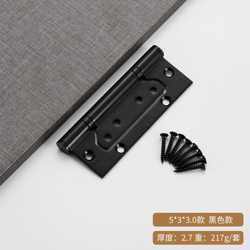 304 ステンレス鋼義母ヒンジ黒部屋木製ドアヒンジスロットなし肥厚 4inch 5inch 義母ヒンジドアストッパー|undefined