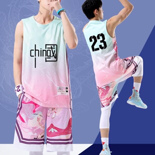 Basketball Uniform Suit for Men and Women Quick-Drying Vest Sports Printed Training Team Uniform College Student American Double-Sided Jersey