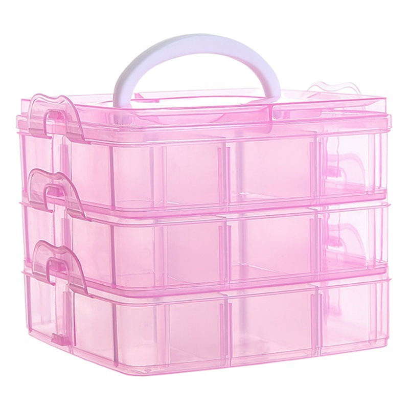 Caja de almacenamiento de joyas caja de anillo de joyería caja de pendientes de oreja tornillo desmontable caja de acabado collar de gran capacidad transparente