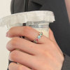 Enamel, one size brand small design demi-season ring flower-shaped, silver 925 sample