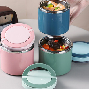 Insulated Lunch Box Small Insulated Bucket Vacuum Portable Office Worker Soup Box Bag Set Student Lunch Box Soup Cup Mini