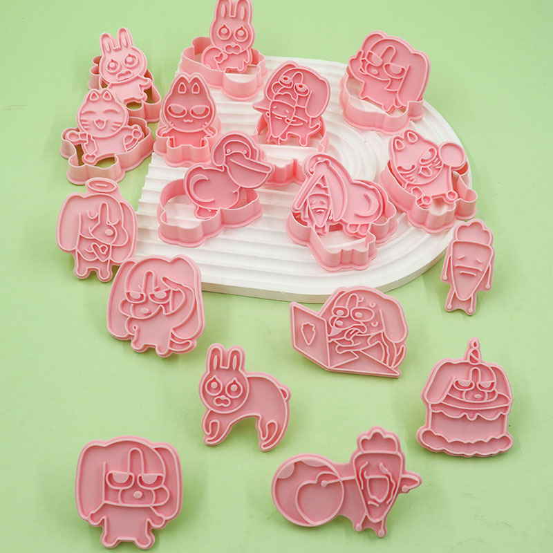 Bige Multi-Building Biscuit Molde Dibujos animados Lindo Animal Siam Lip Home Baking Refer Parche Piedra Plástico Clay image 4