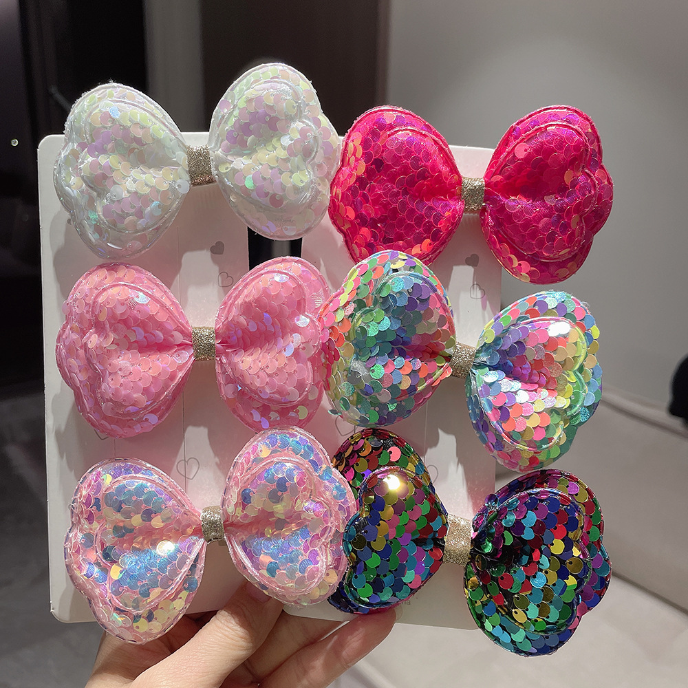 9g Weight Princess Bow Knot Sequin Hair Clip