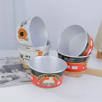 Одноразовая бумажная чаша алюминиевая фольга утолщенная упакованная коробка круглой лапши на вынос жареный рис с кислым и острым порошком