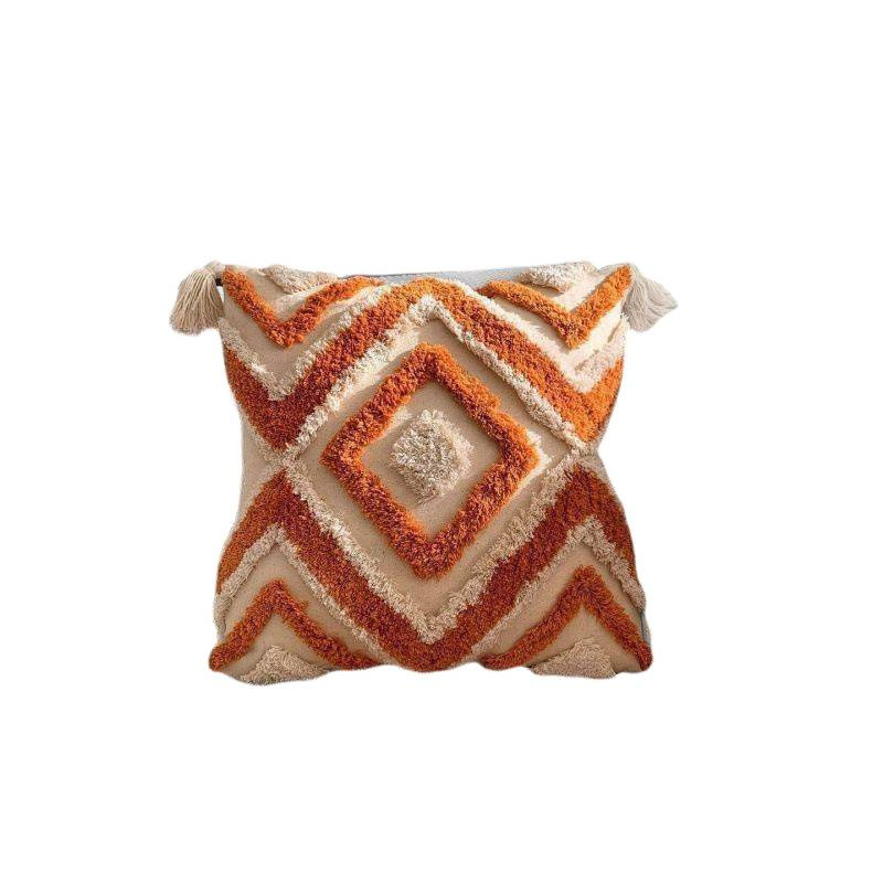 Retro nórdico bohemio alojamiento ligero de lujo cojín pintado a mano bolsas de almohada de sofá bordilla