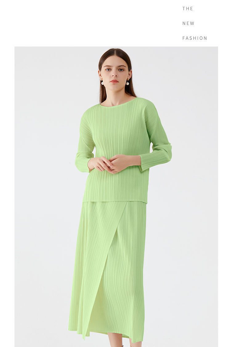 Asymmetrical Button Down Solid Pleated Long Skirt