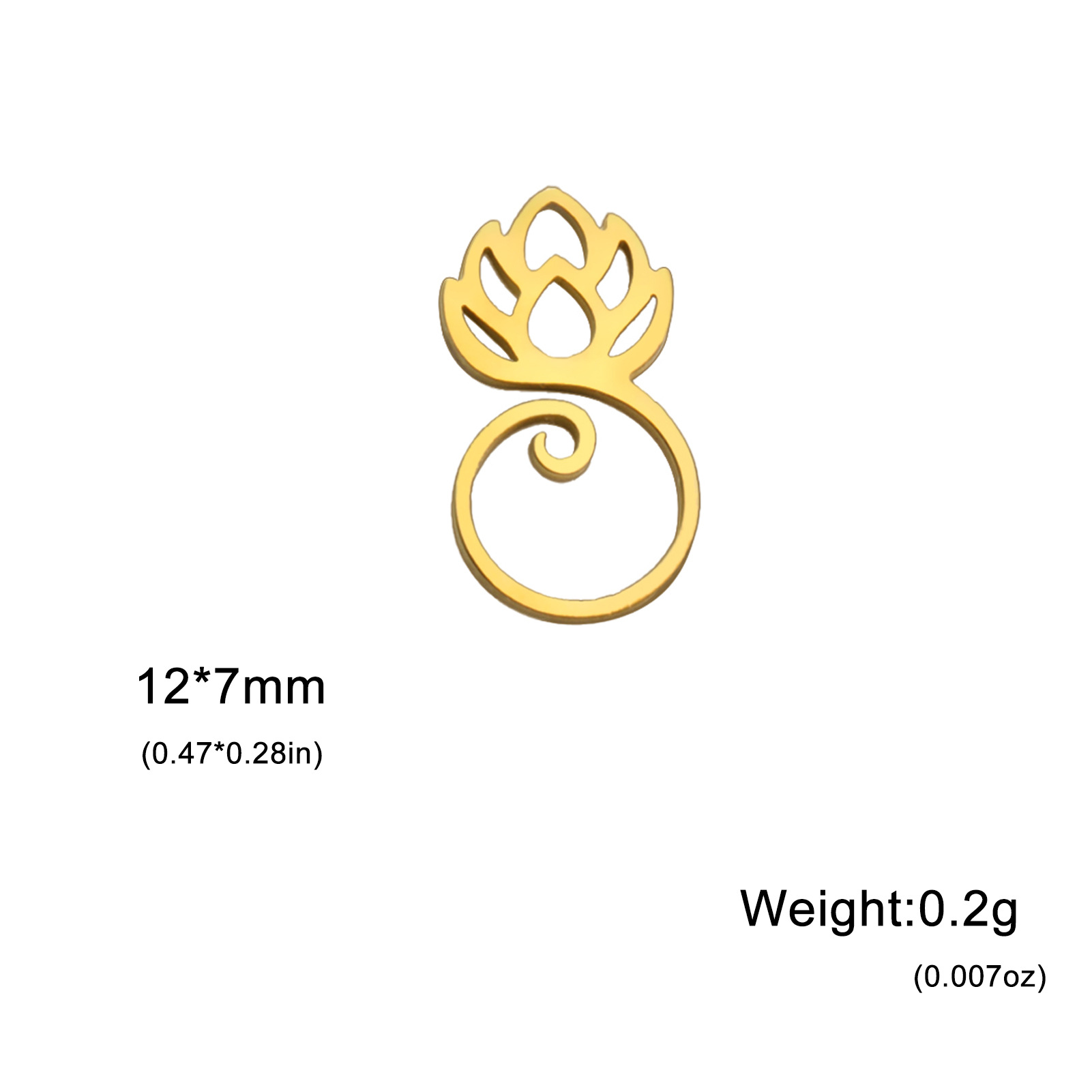 2g Weight Pendant Jewelry Making Type DIY Jewelry Accessories Classification 1 Piece Quantity Stainless Steel Material Leaf, Flower Pattern Polished Finish Plating Design Simple Style Style 1 Piece Stainless Steel Leaf Flower Polished Pendant 6