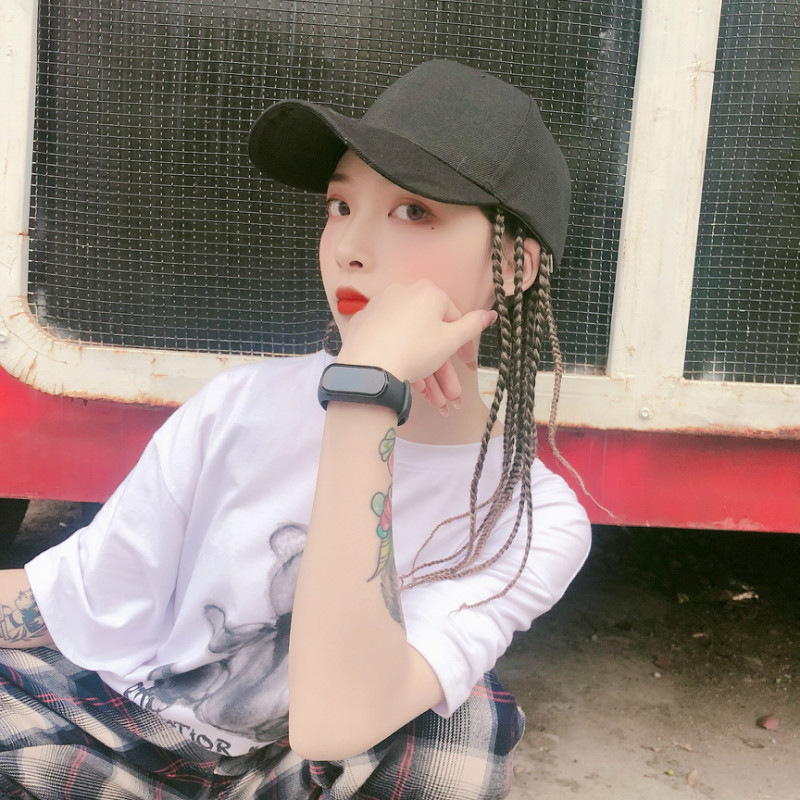 Paryk Beskidt Fletning Hat Paryk Heldel Dame Tretråds Fletning Personlighedskasket Heldel Hiphop Herre- og Damemode Hiphop Kasket_voghion.com