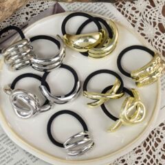 きわめてシンプルで冷たい風の金属の縄の合金の輪の新型の韓国系の高級感の馬尾は髪の筋の縄を縛ります。