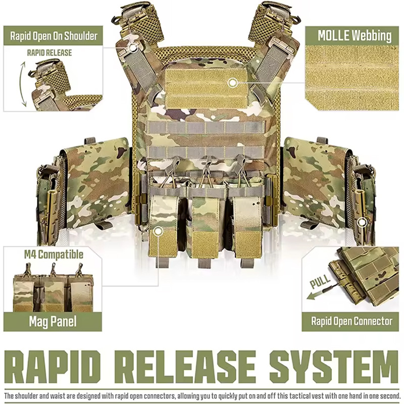 Desmontaje rápido JPC chaleco táctico ligero Seal chaleco multifuncional militar fan de campo equipo de entrenamiento de peso de pollo