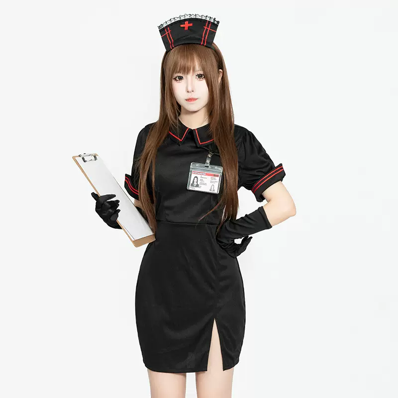 2025 新款黑色护士服套装 角色扮演制服 优质面料 支持批发