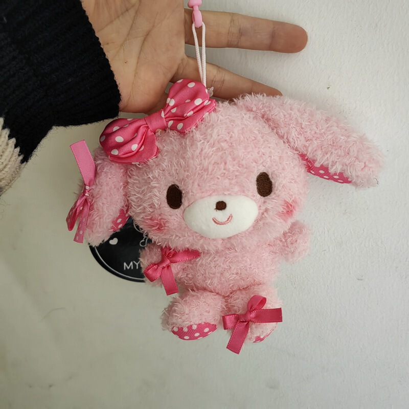 New Cute Bobo Rabbit Bow Series Pink Girl Keychain Bag Doll Pendant Rabbit Bunny