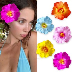 亚马逊仿真扶桑花发夹高级波西米亚头花氛围感侧边夹海边度假发卡