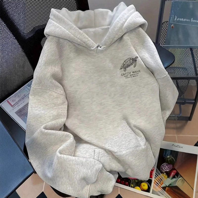 Foreign Trade Cross-Border Aliexpress Printed Hooded Sweatshirt for Women Spring and Autumn Amazon Trendy Brand Loose Retro Couple Style Foreign Trade Cross-Border Aliexpress Printed Hooded Sweatshirt for Women Spring and Autumn Amazon Trendy Brand Loose Retro Couple Style