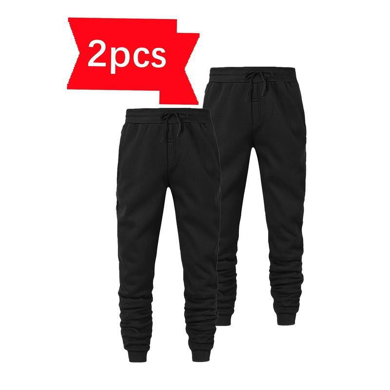 2026秋冬跨境外贸新款运动裤2 件装男士纯色慢跑裤|ru