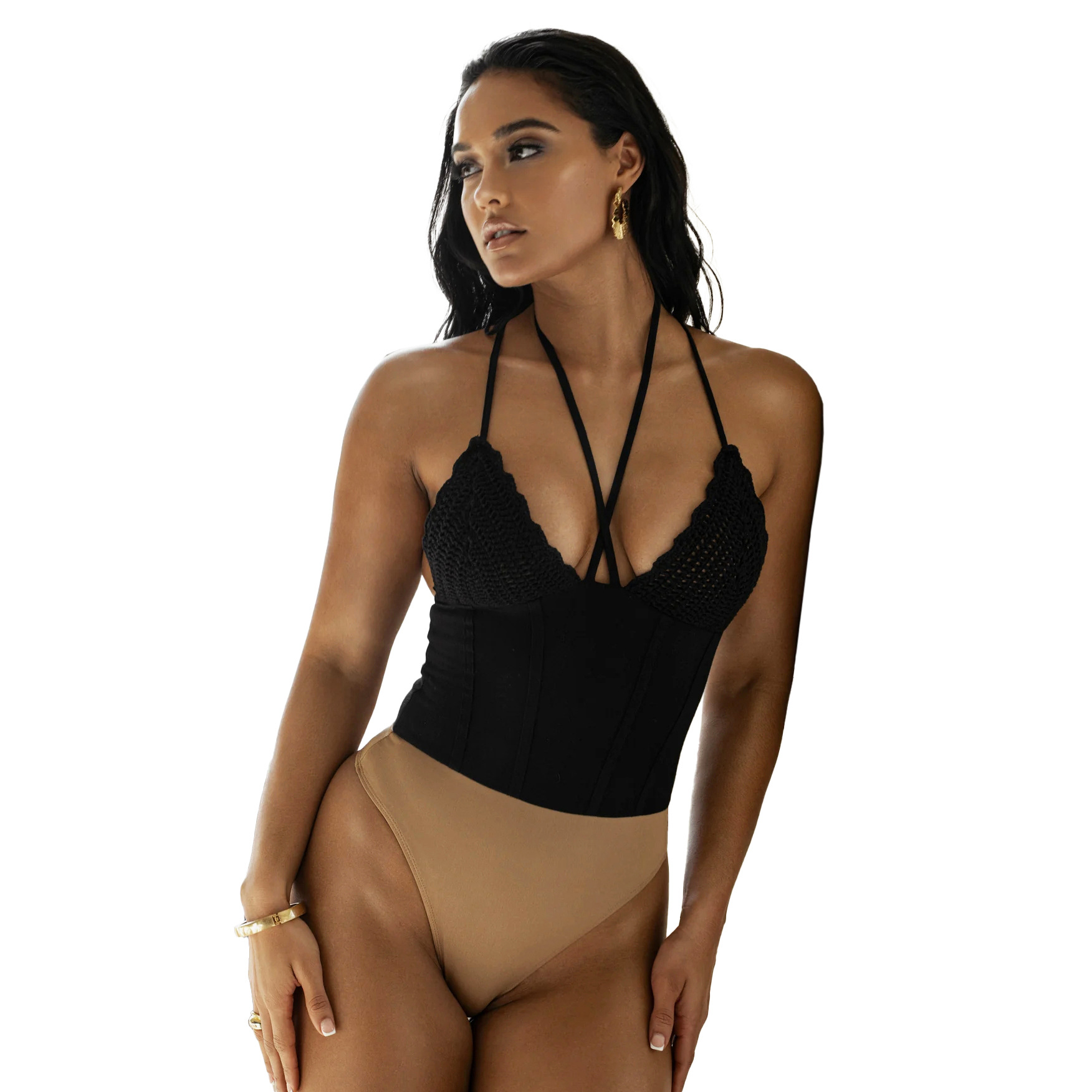 Summer Women Clothing Sexy Sling Bare Back Jumpsuit Hollow Out Knitted Skirt Set 50 Summer Women Clothing Sexy Sling Bare Back Jumpsuit Hollow Out Knitted Skirt Set