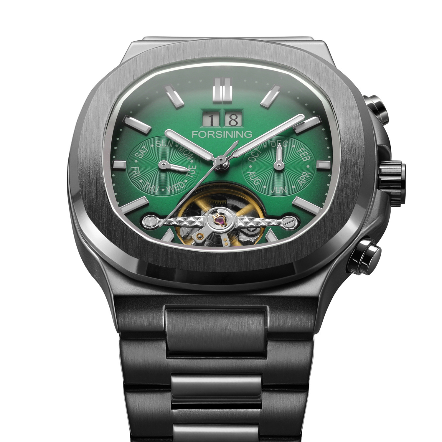 Forsining Automatic Men's Mechanical Watch Hollow Flywheel Design_voghion.com