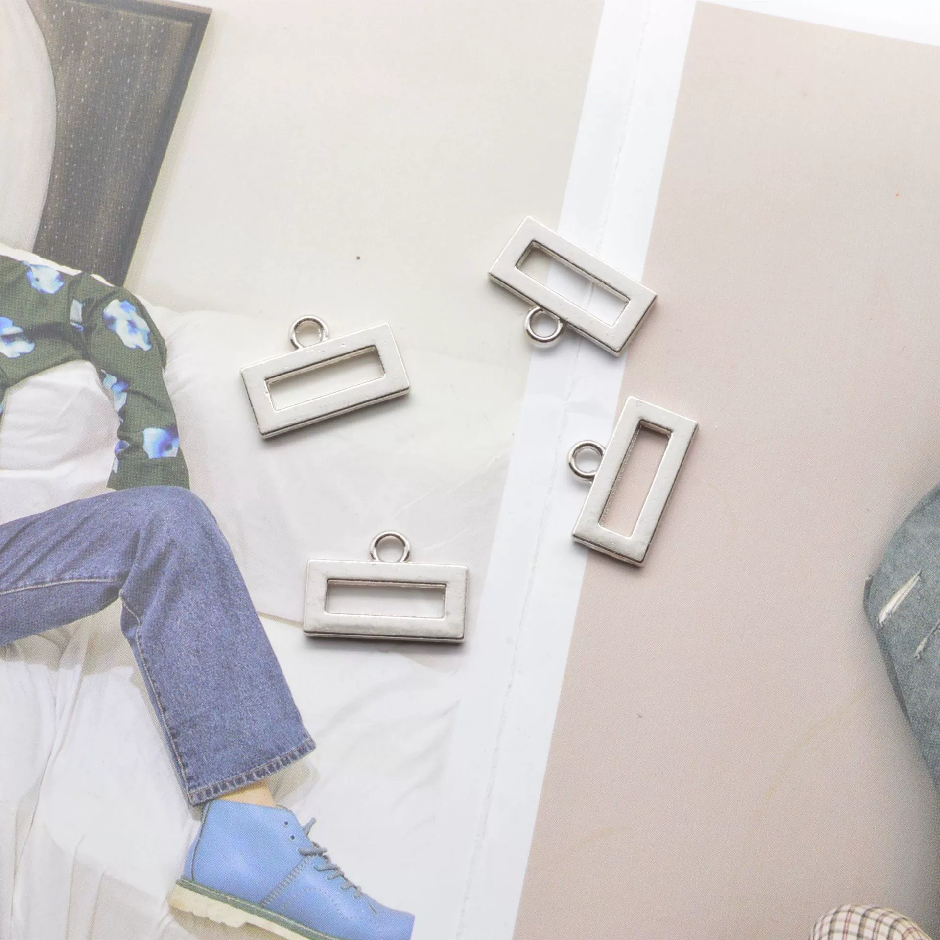 Сплав Прямоугольный Маленький Квадрат DIY Ювелирные Изделия Аксессуары Серьги Материал Серьги Аксессуары Для Волос Кулон Браслет Кулон