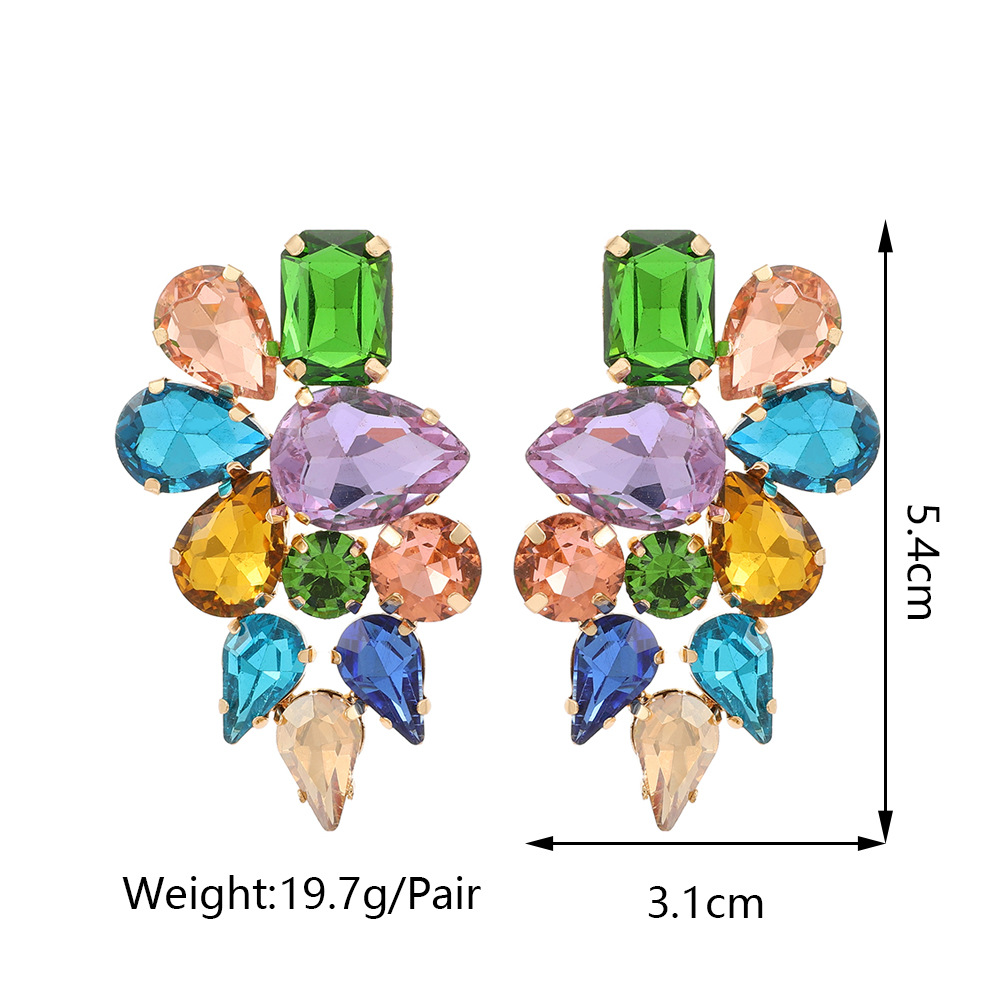 1 Pair Retro Water Droplets Rhinestone Plating Women's Ear Studs display picture 1