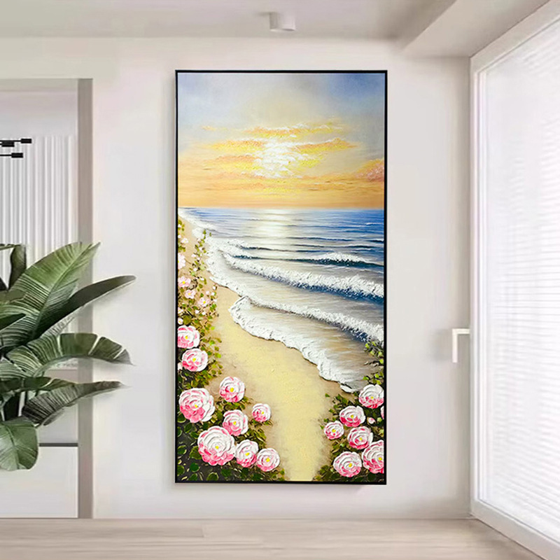 手绘肌理感油画立体感风景挂画现代简约感客厅餐厅装饰画手绘油画|undefined