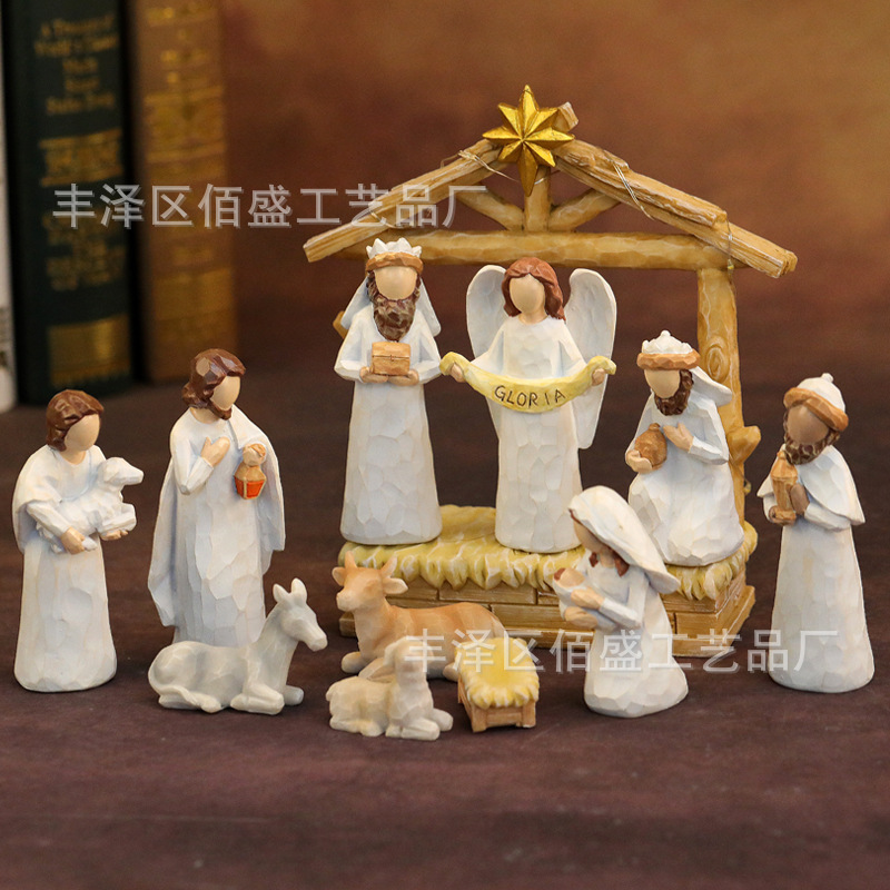 Transfronterizo imitación de madera Navidad Navidad Navidad Navidad regalos de Año Nuevo Decoración del hogar Artesanías de resina