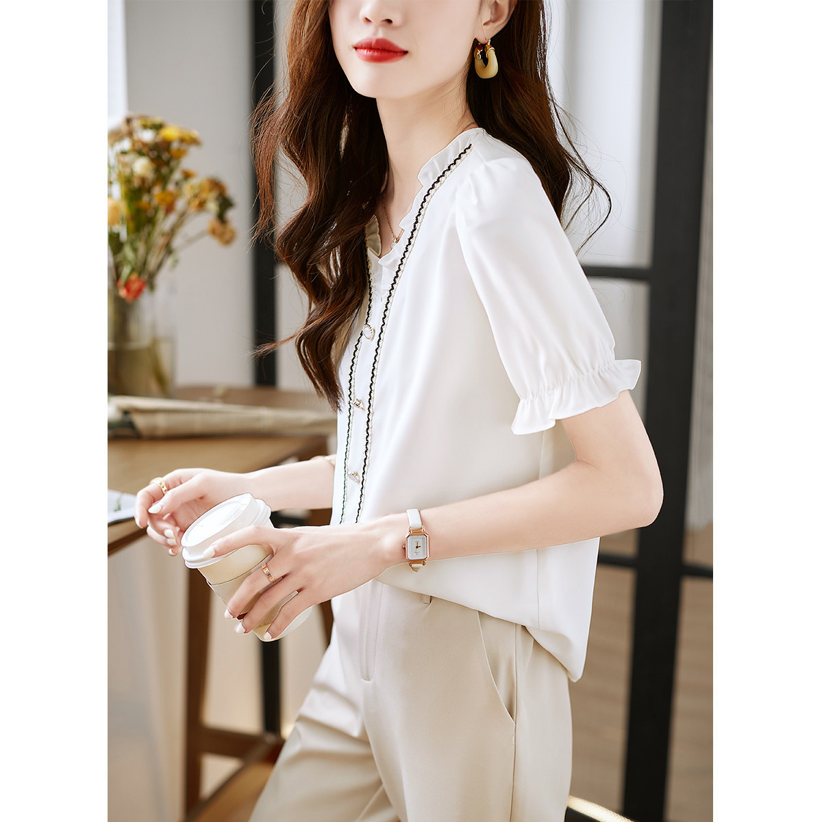 Summer fashionable elegant classic comfortable shirt