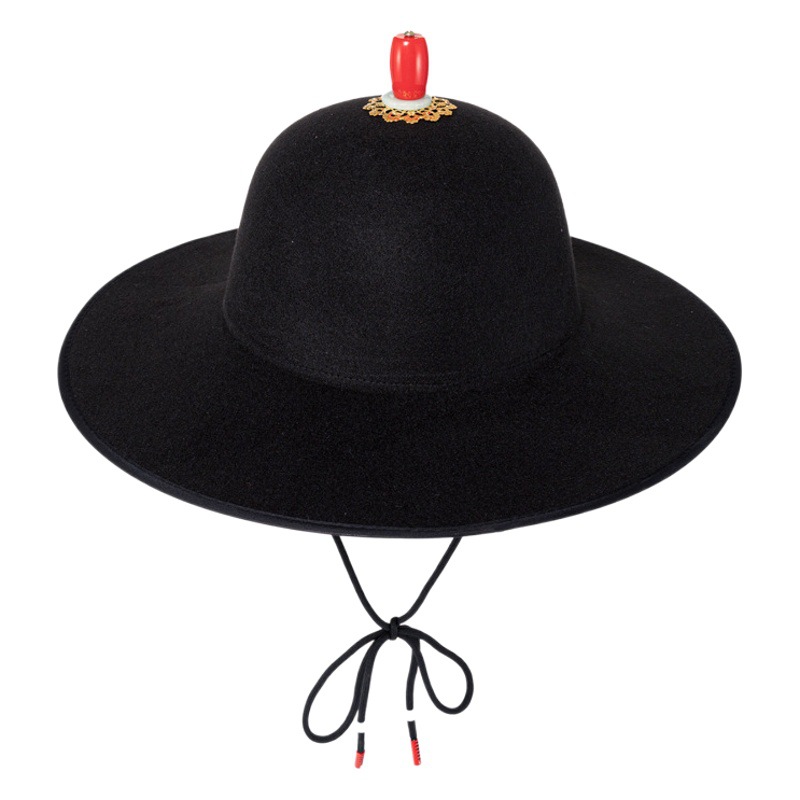 Han clothing hat ancient costume big round hat flying fish clothing Halloween chivalrous style Jinyiwei black dome Ming big brim hat