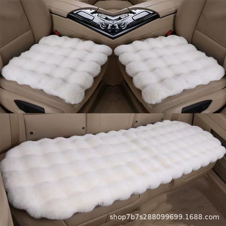 Car Seat Cushion Winter Bubble Velvet Without Backrest Three-Piece Set Ins Popular Thickened Single Piece Short Plush Warm