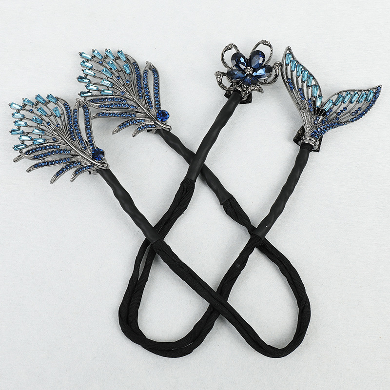 Platino Siya bola cabeza accesorios de pelo de flor de las mujeres brace pelo updo artefacto tejido a mano delicado pelo updo Rod