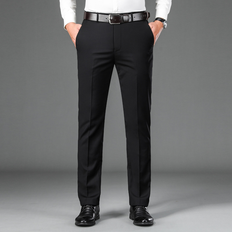 Western Pants Men's Non-ironing Men's High Waist Loose Casual Business Suit Trousers Casual Pants Anti-wrinkle Suit Straight Pants