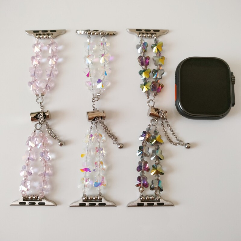 Suitable for Apple Watch Watch with Crystal Butterfly Strap S8 Apple Watch Iwatch7 Bracelet Adjustable Suitable for Apple Watch Watch with Crystal Butterfly Strap S8 Apple Watch Iwatch7 Bracelet Adjustable