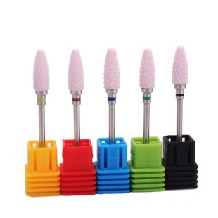 Cross-Border Manicure Ceramic Grinding Head, Pink Corn Bullet Type, Special Tool for Electric Grinder