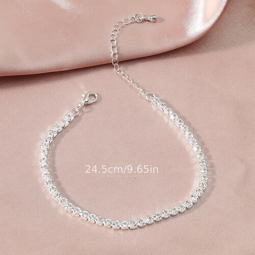 Small Fragrance Summer Fine Shiny Diamond Foot Chain for Women, Fashionable and Versatile Sexy Foot Jewelry Bracelet