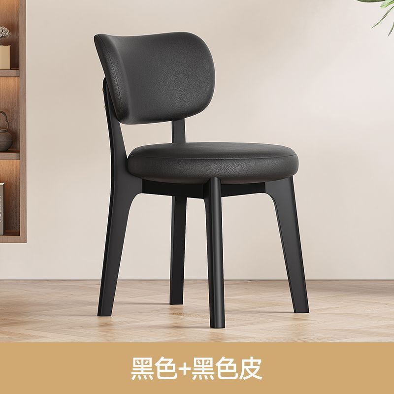 北欧スタイルの無垢材のダイニングチェア、家庭用、小さなアパート、シンプル、軽い高級ホテルのレストランの背もたれ椅子、化粧スツール|undefined