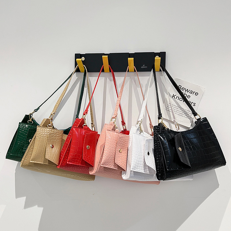 2023 Fashion Women's Bag Stone Pattern Underarm Bag Shoulder Bag Casual Small Bag Simple Ladies Mobile Phone Bag Wholesale