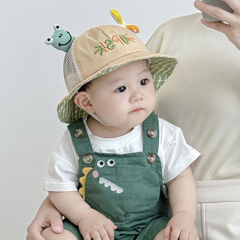 Sombrero de bebé verano malla transpirable lindo sombrero de pescador súper lindo niño niña sombreado protector solar sombrero de lavabo para bebé delgado