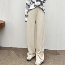 2025秋季新款高品质软糯亲肤休闲裤松紧腰口袋刺绣直筒25802